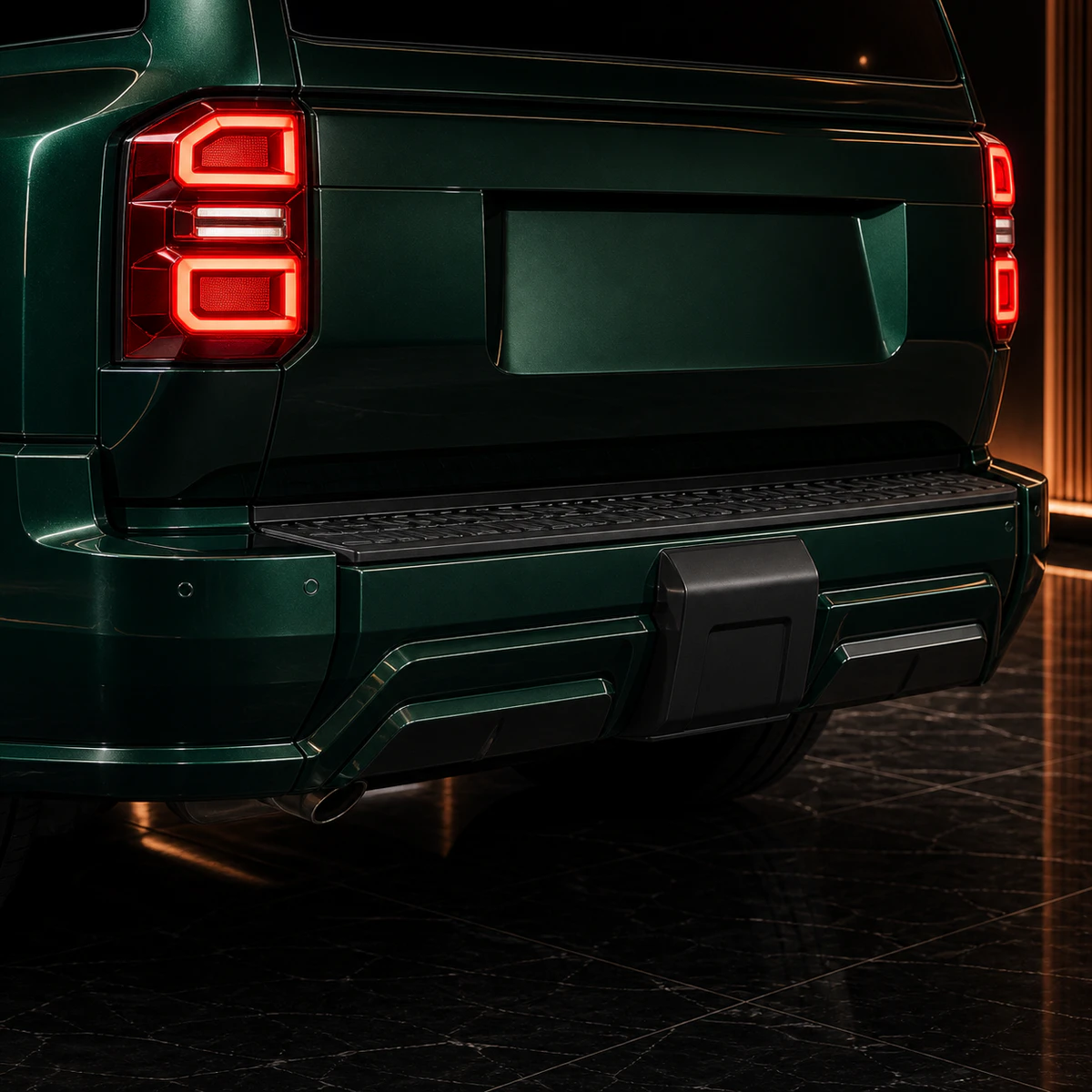 Toyota Land Cruiser 250 VX five-piece no-tow-hitch rear half AI concept detail