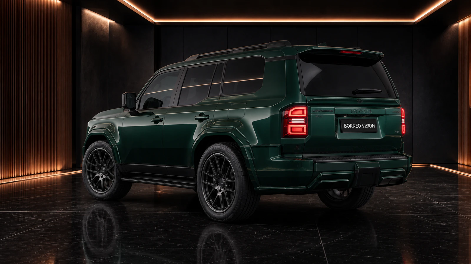 Toyota Land Cruiser 250 VX five-piece no-tow-hitch rear AI concept visual