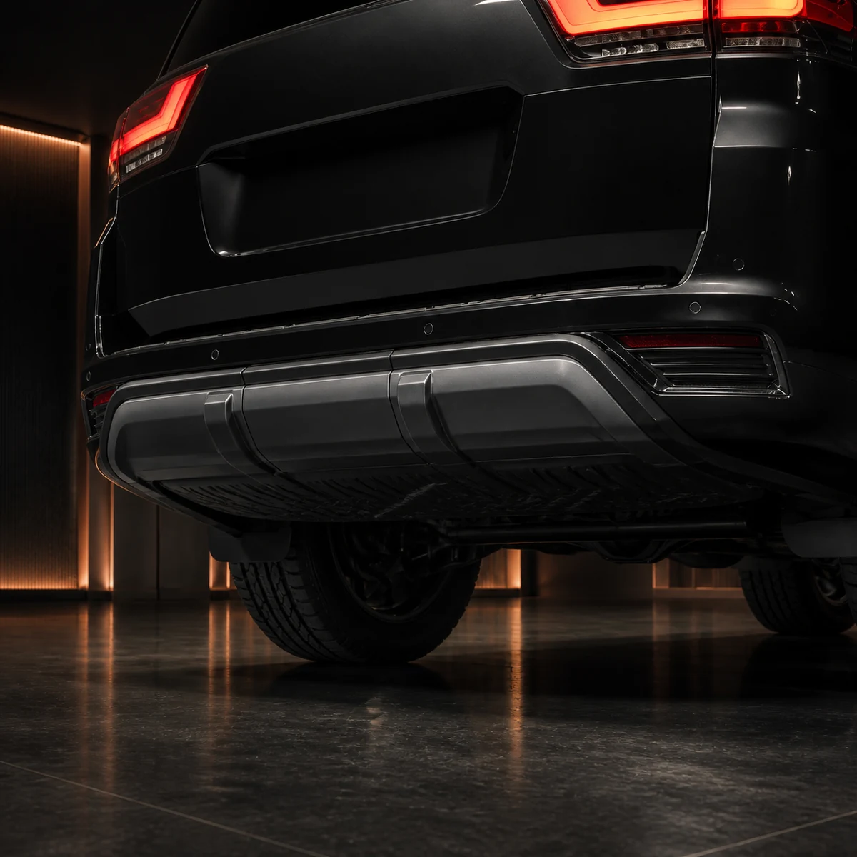 Toyota Land Cruiser 300 ZX no-hitch three-piece rear under cover AI concept detail