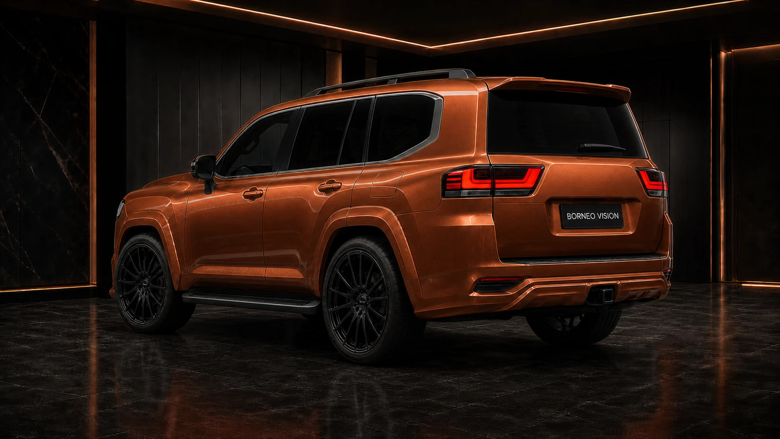 Land Cruiser 300 ZX Urban five-piece rear and OEM tow-hitch receiver AI concept visual