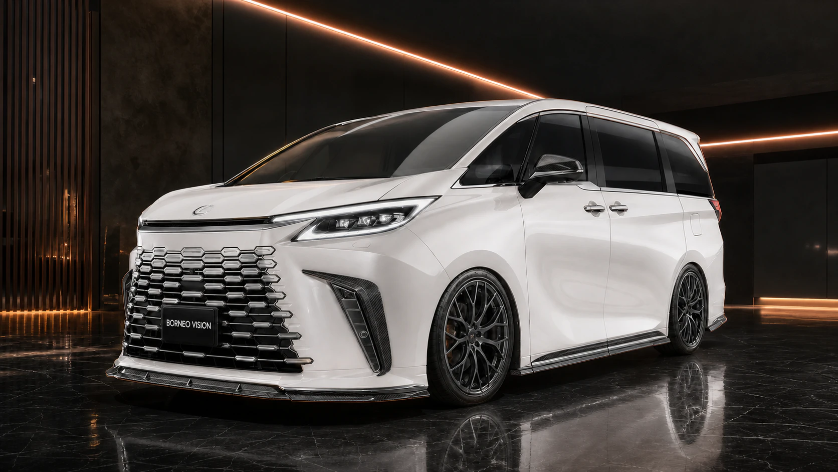 Lexus LM500h CFRP Executive Complete front AI concept visual