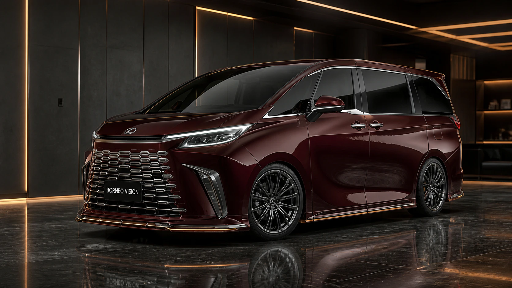 Lexus LM500h FRP Executive Complete front AI concept visual