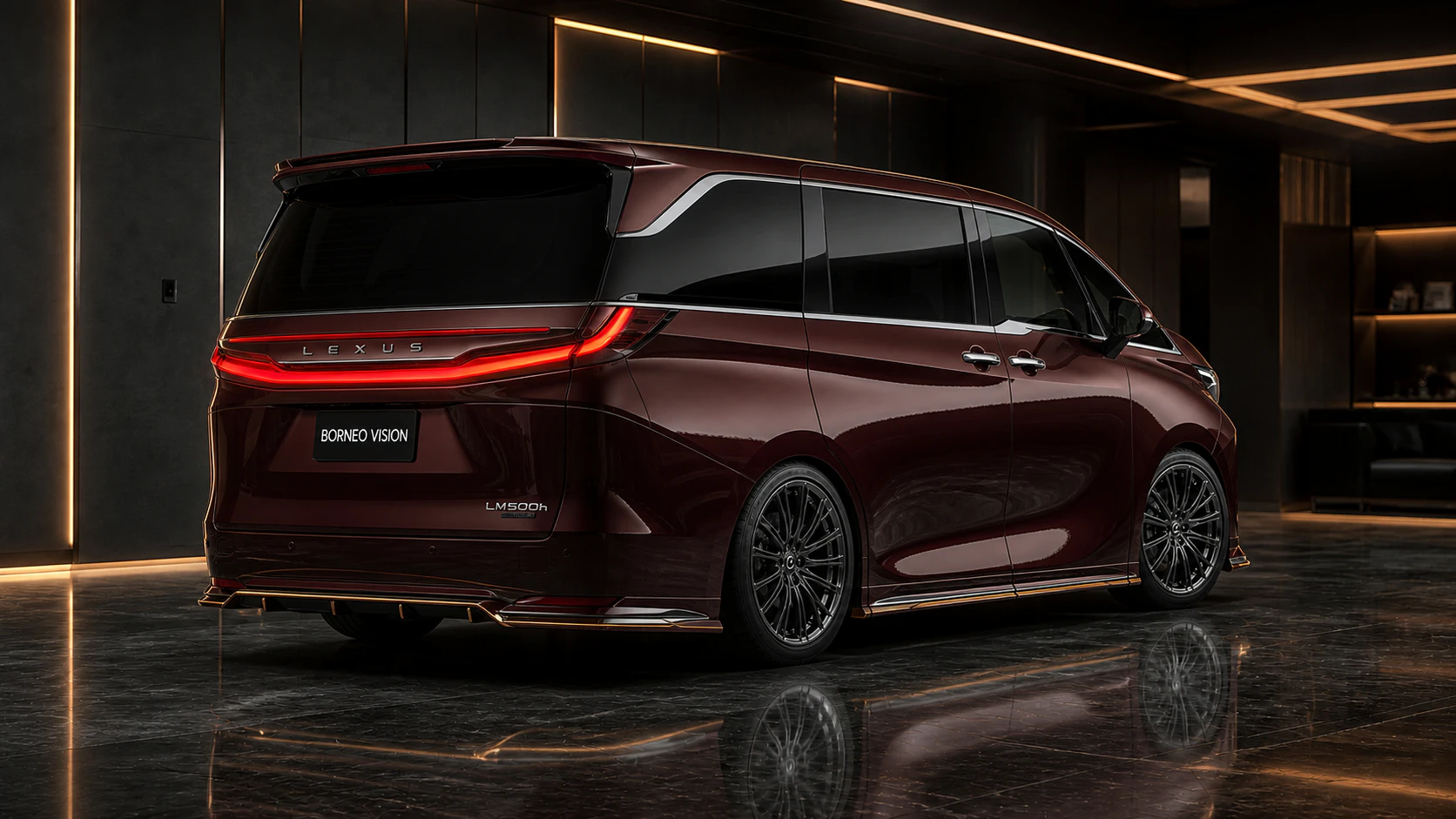Lexus LM500h FRP Executive Complete rear AI concept visual