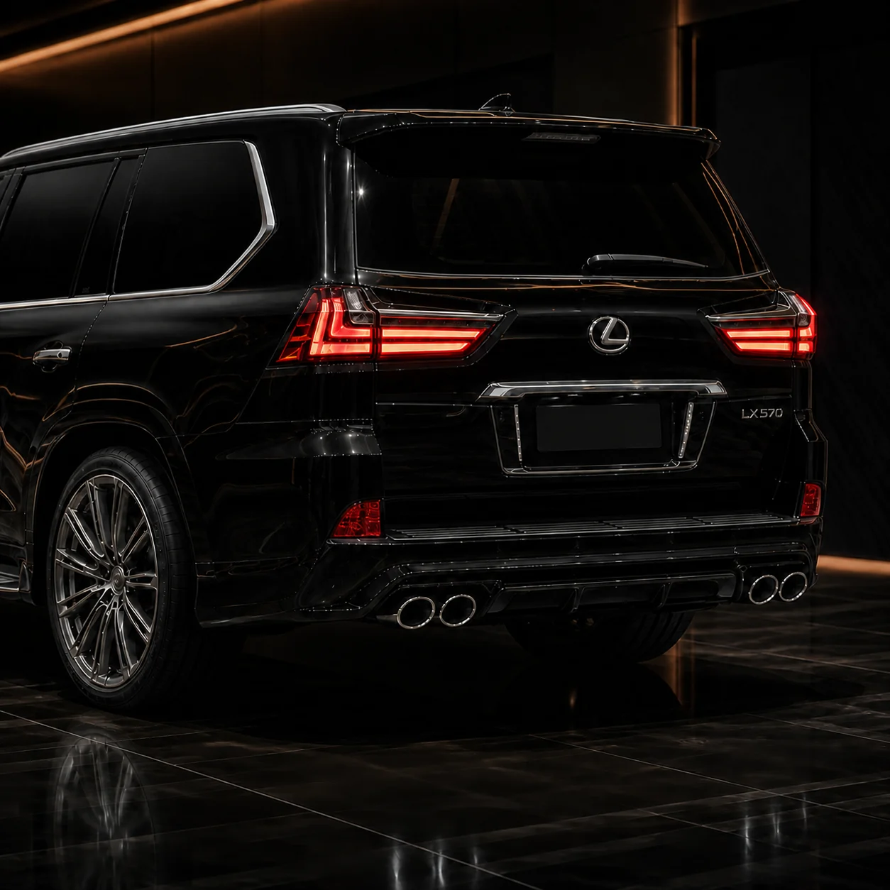 Lexus LX570 standard-width rear half and gate spoiler AI concept detail