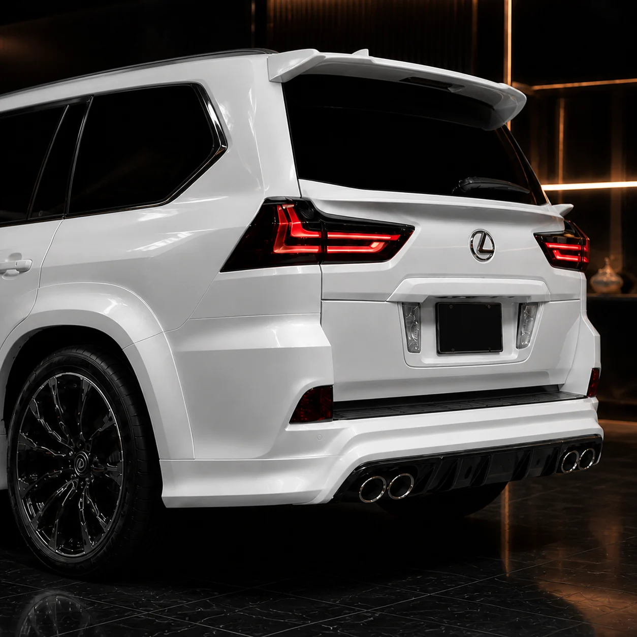 Lexus LX570 Black Label rear half and gate spoiler AI concept detail