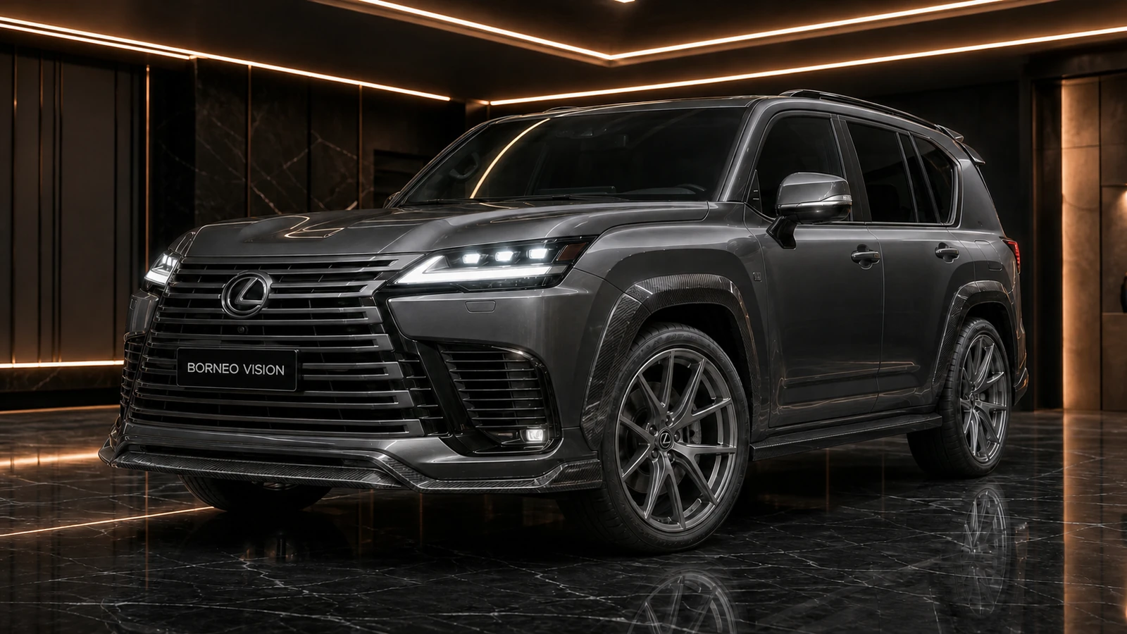 Titanium Graphite Grey Lexus LX600 Executive Base 50 mm carbon complete AI concept visual