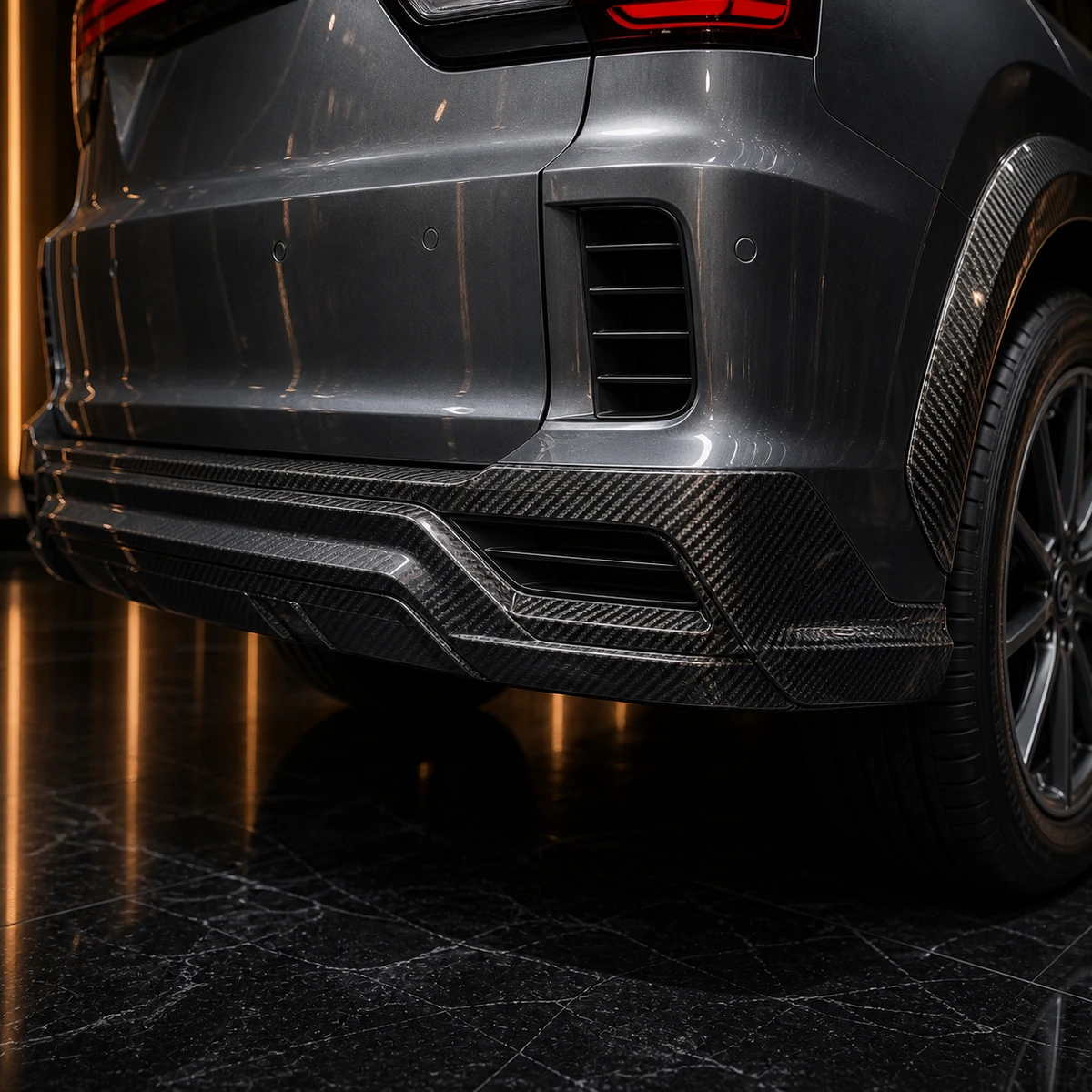 Lexus LX carbon five-piece rear lower-spoiler set AI concept detail