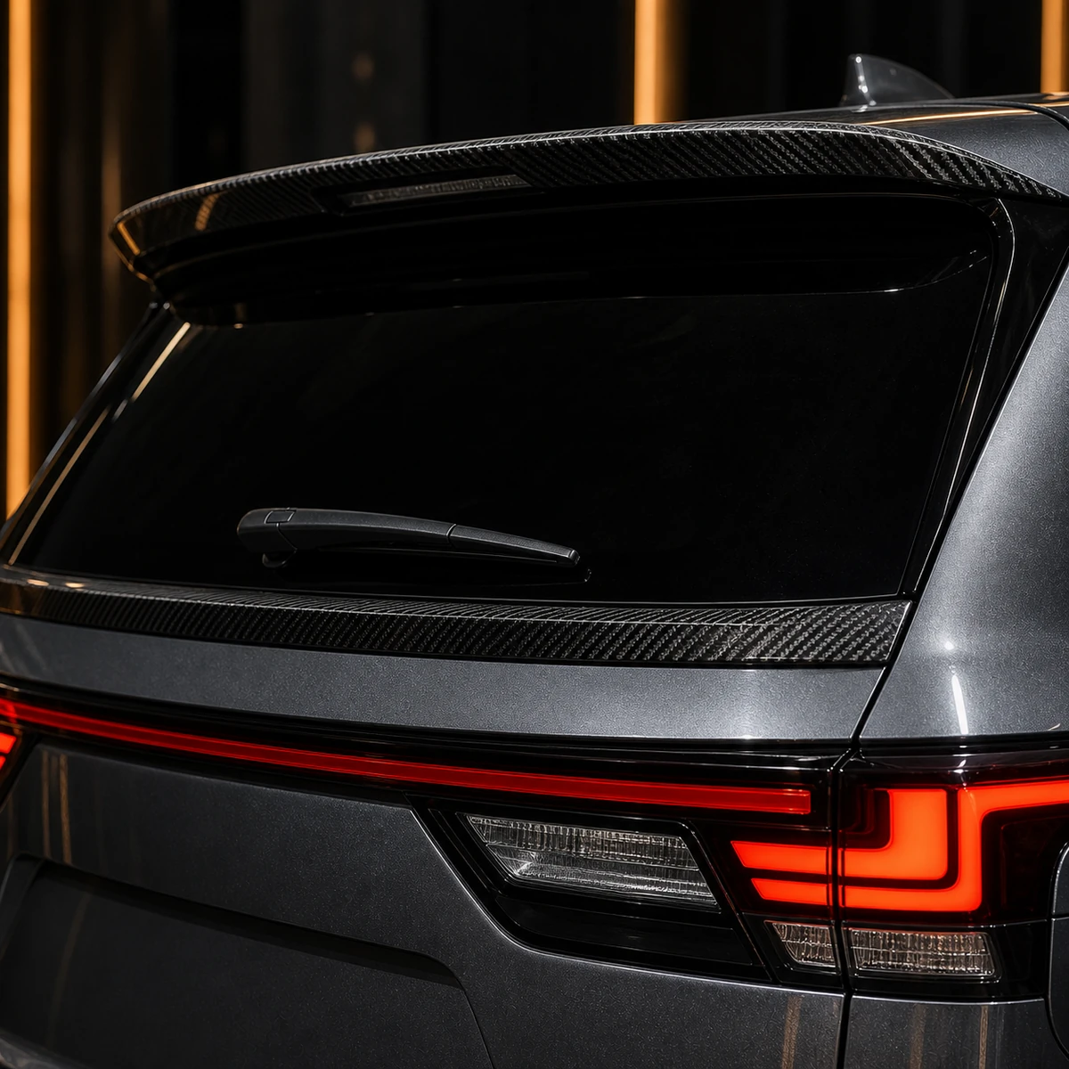 Lexus LX carbon rear-gate and rear-roof spoilers AI concept detail