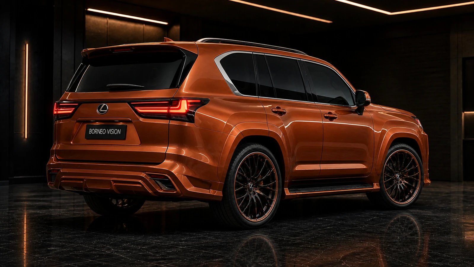 Lexus LX600 LX700h five-piece painted rear spoiler and twin rear spoilers AI concept visual
