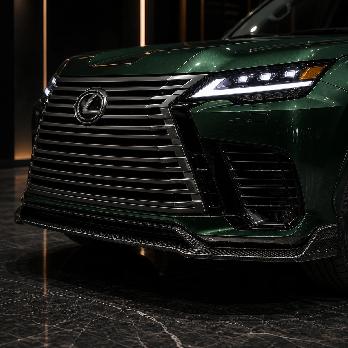 Lexus LX Executive Base partial-carbon front half AI concept detail