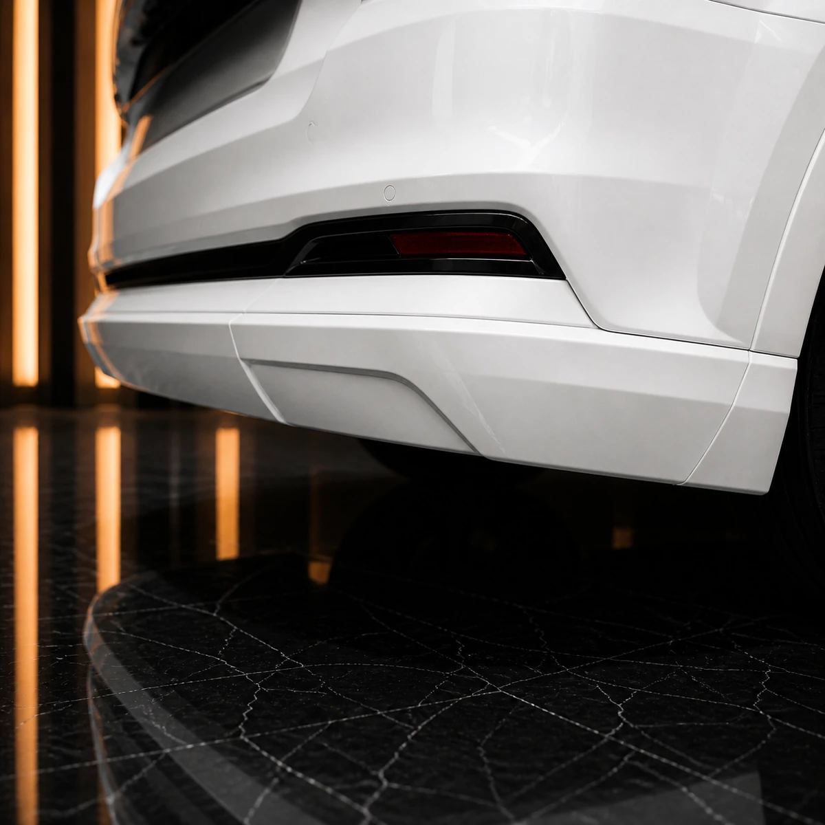 Lexus LX factory-width painted five-piece rear lower-spoiler set AI concept detail