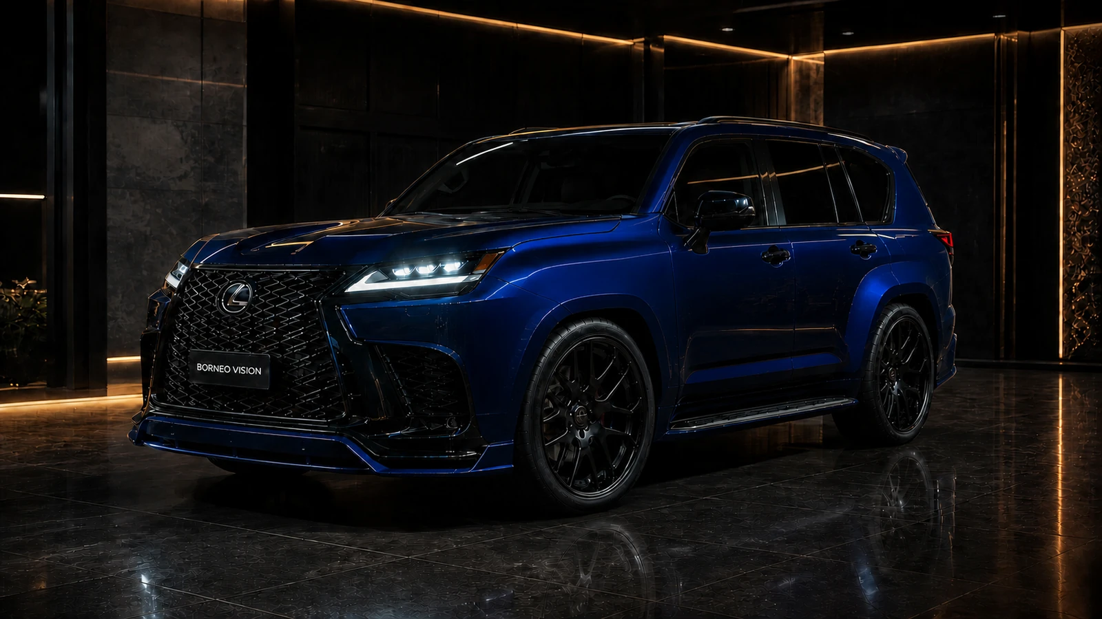 Midnight Sapphire Blue Lexus LX600 F SPORT 50 mm FRP Complete AI concept visual