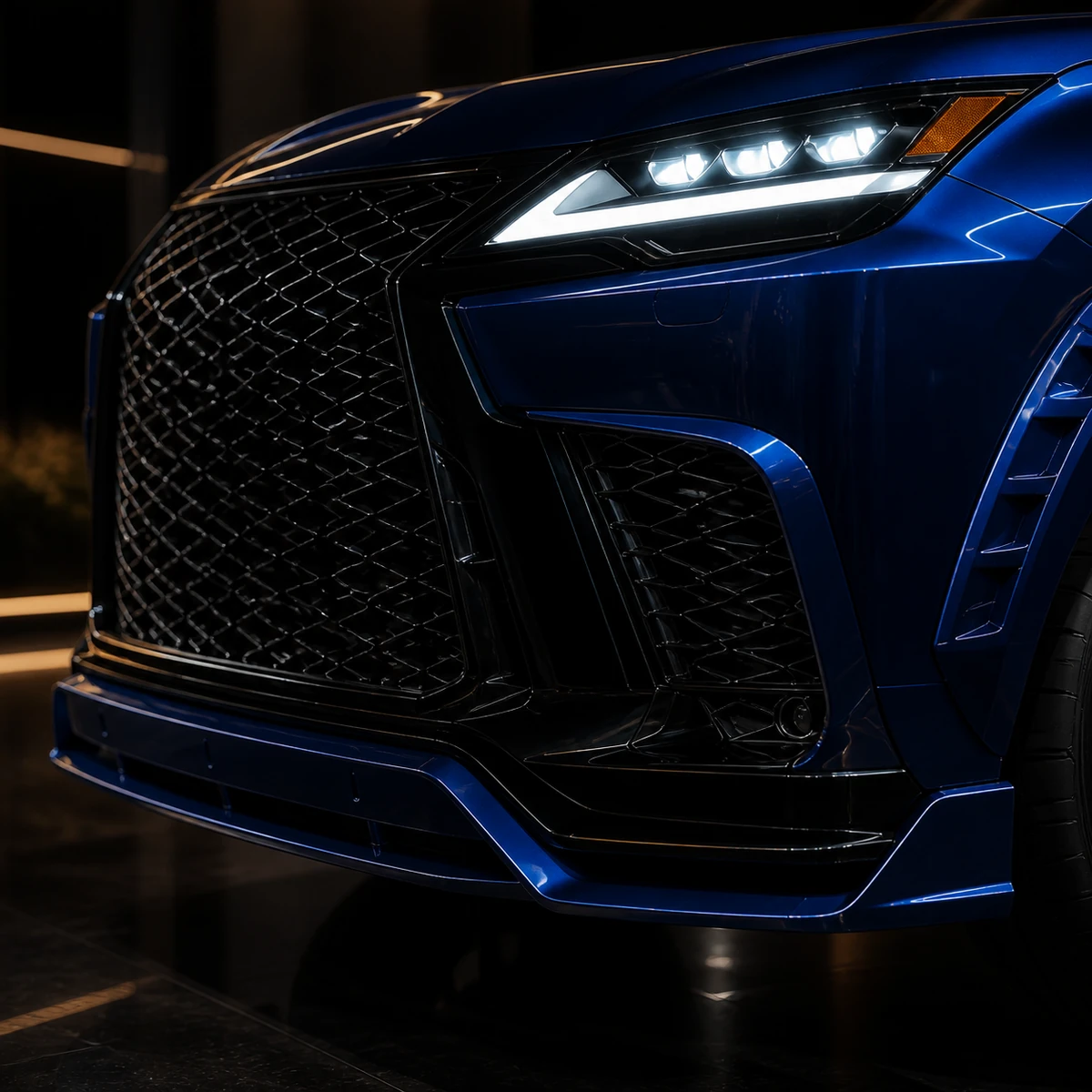Lexus LX F SPORT mesh bumper painted front half and garnish AI concept detail