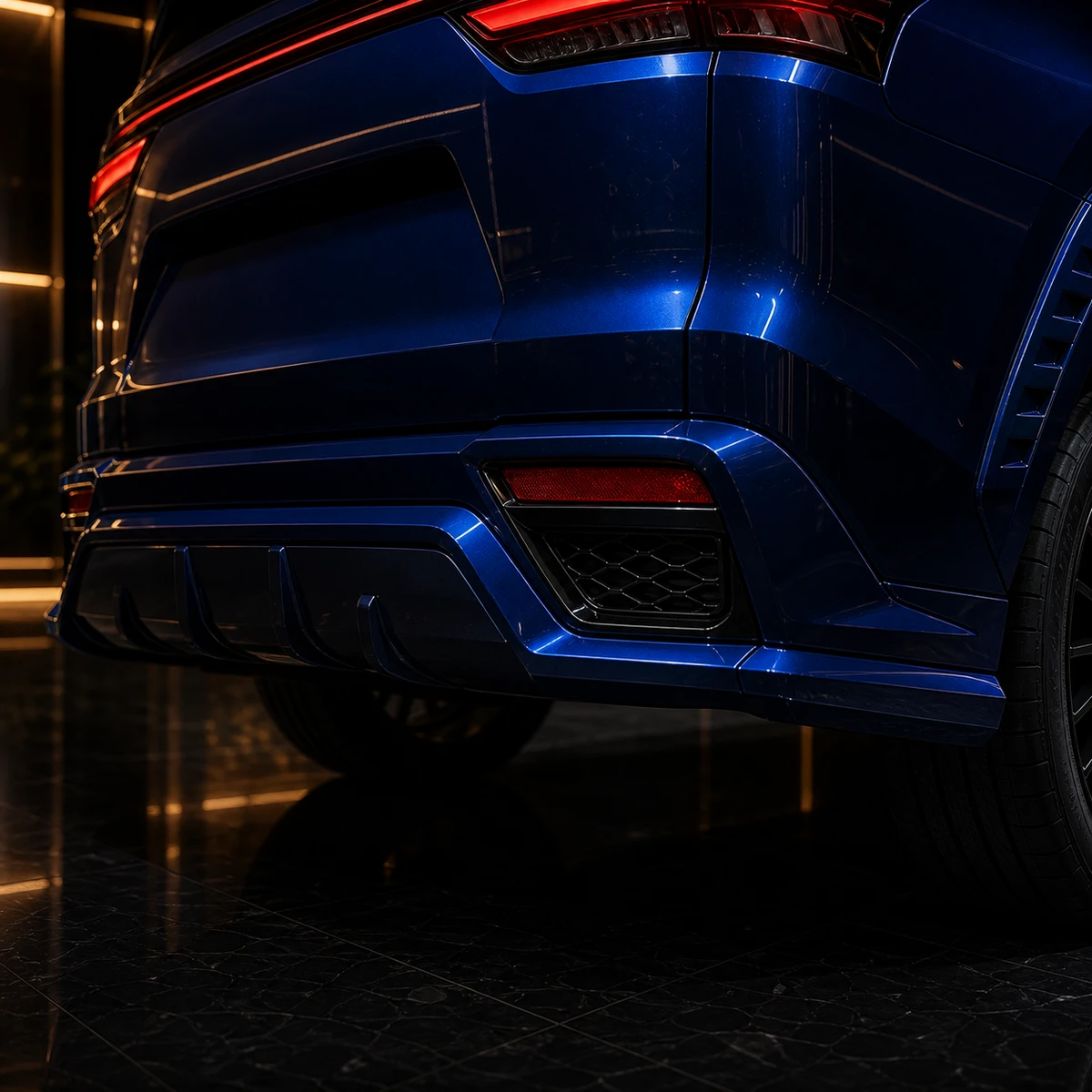Lexus LX F SPORT painted five-piece rear lower spoiler set AI concept detail