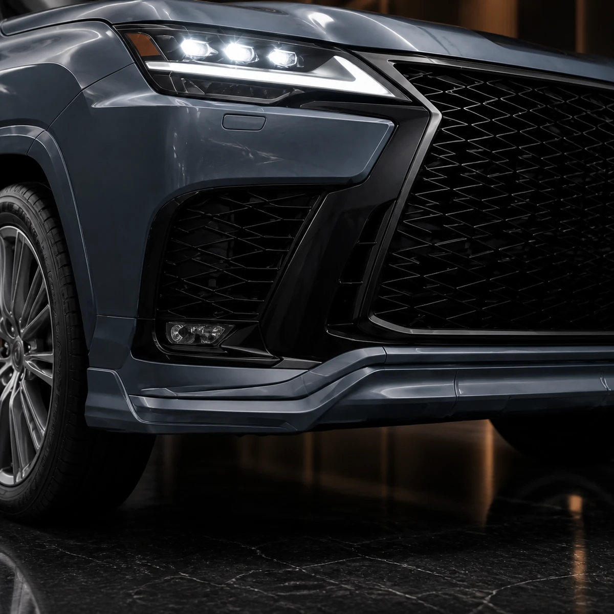 Lexus LX F SPORT mesh bumper painted front half AI concept detail