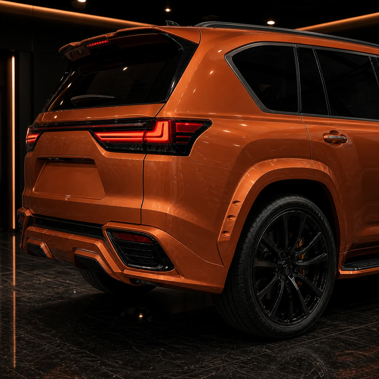 Black Label Refined Widebody +30 — Lexus LX600/700h Standard/Executive — rear aero detail