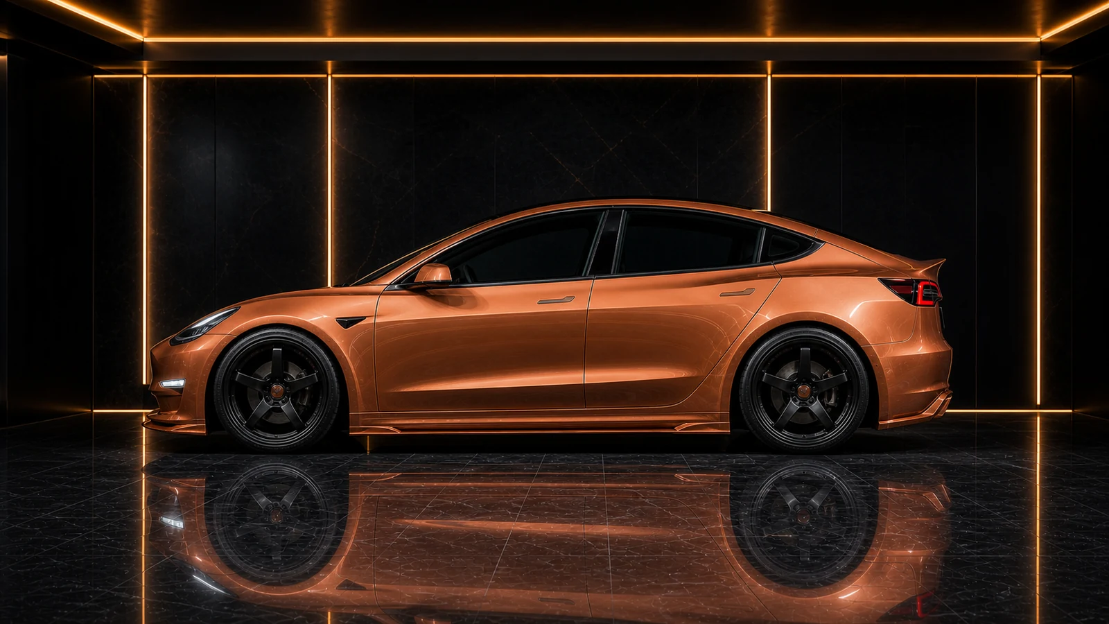 Tesla Model 3 Pre-Highland EVS front and rear overfender hierarchy AI concept profile