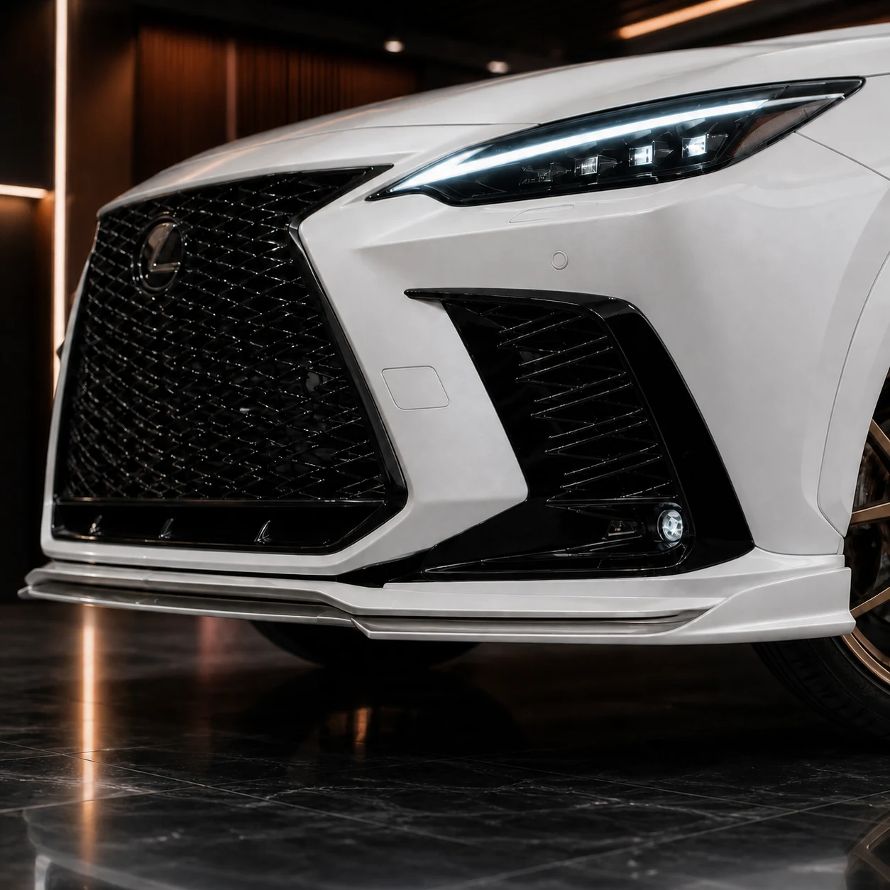 Lexus NX F SPORT three-piece front under spoiler AI concept detail