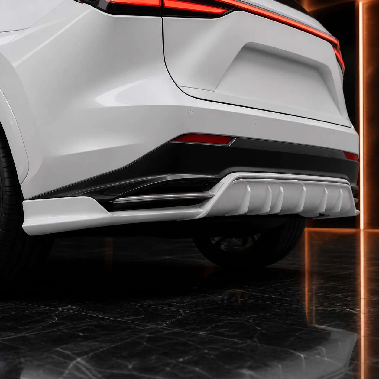 Lexus NX F SPORT three-piece rear under diffuser AI concept detail
