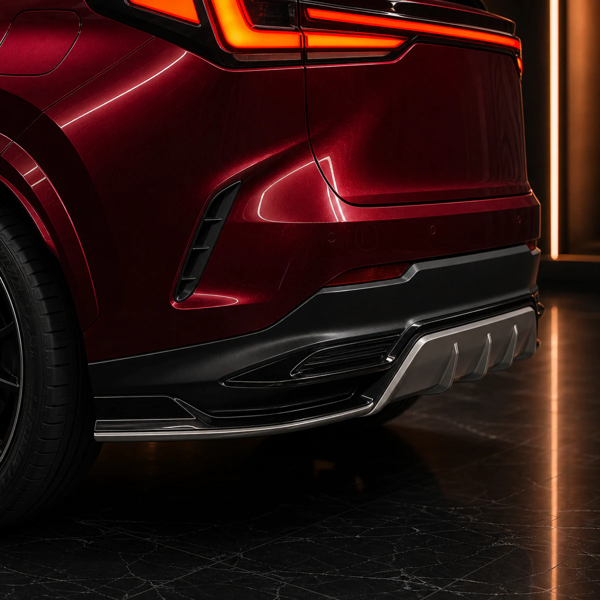 Lexus NX Version L rear diffuser and bumper garnish AI concept detail