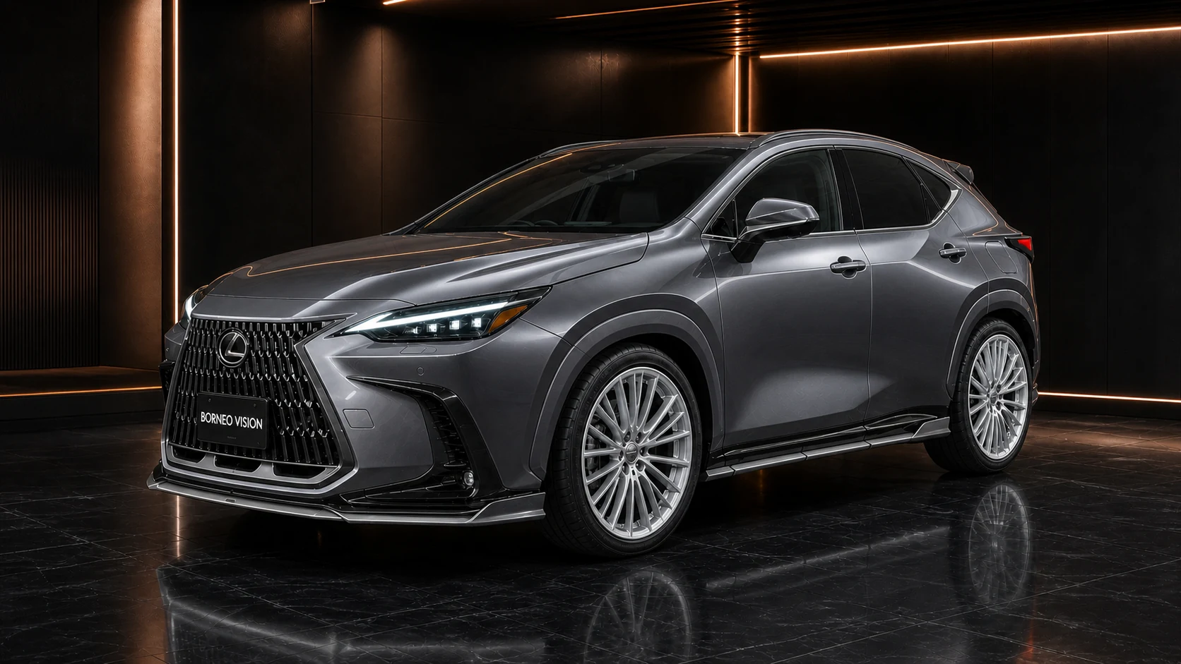 Titanium Grey second-generation Lexus NX Version L Core Aero Complete front AI concept visual