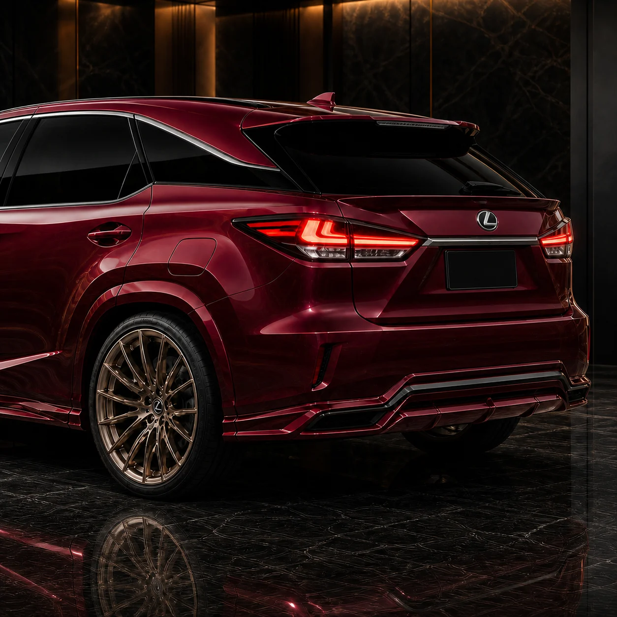 Lexus RX300 rear under, gate and roof spoiler AI concept detail