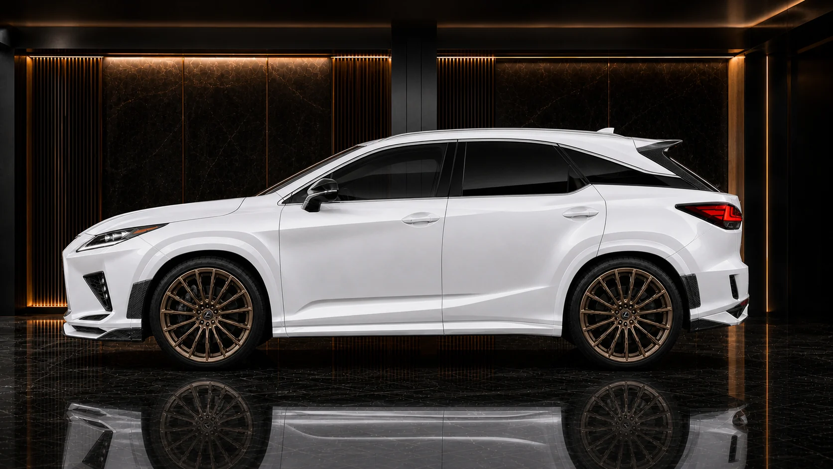 Pearl White Lexus RX300 standard grade 30 mm mixed-material side AI concept visual