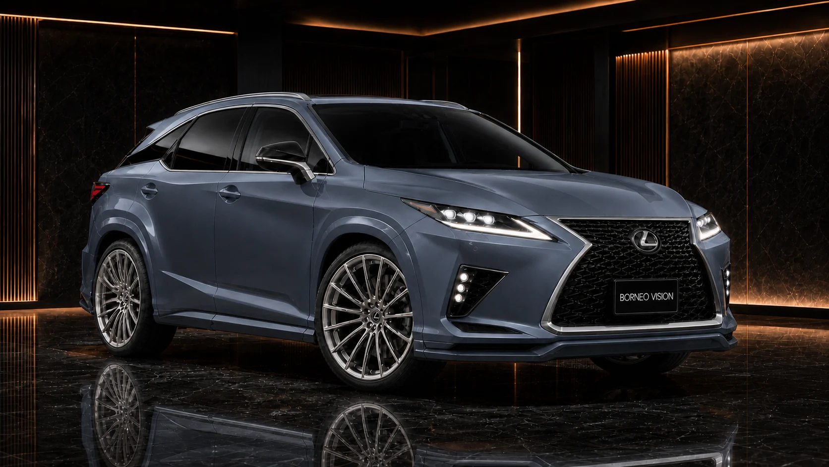 Titanium Blue-Grey Lexus RX300 standard grade 30 mm wide complete front AI concept visual