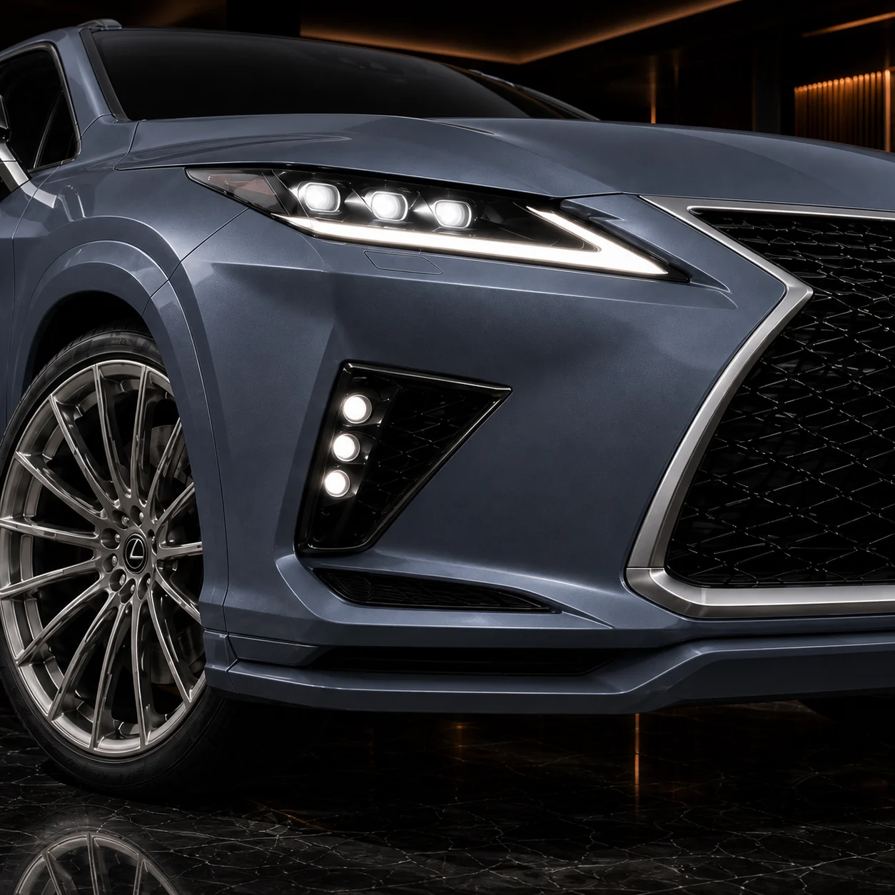 Lexus RX300 standard-bumper front under and six-lamp garnish AI concept detail