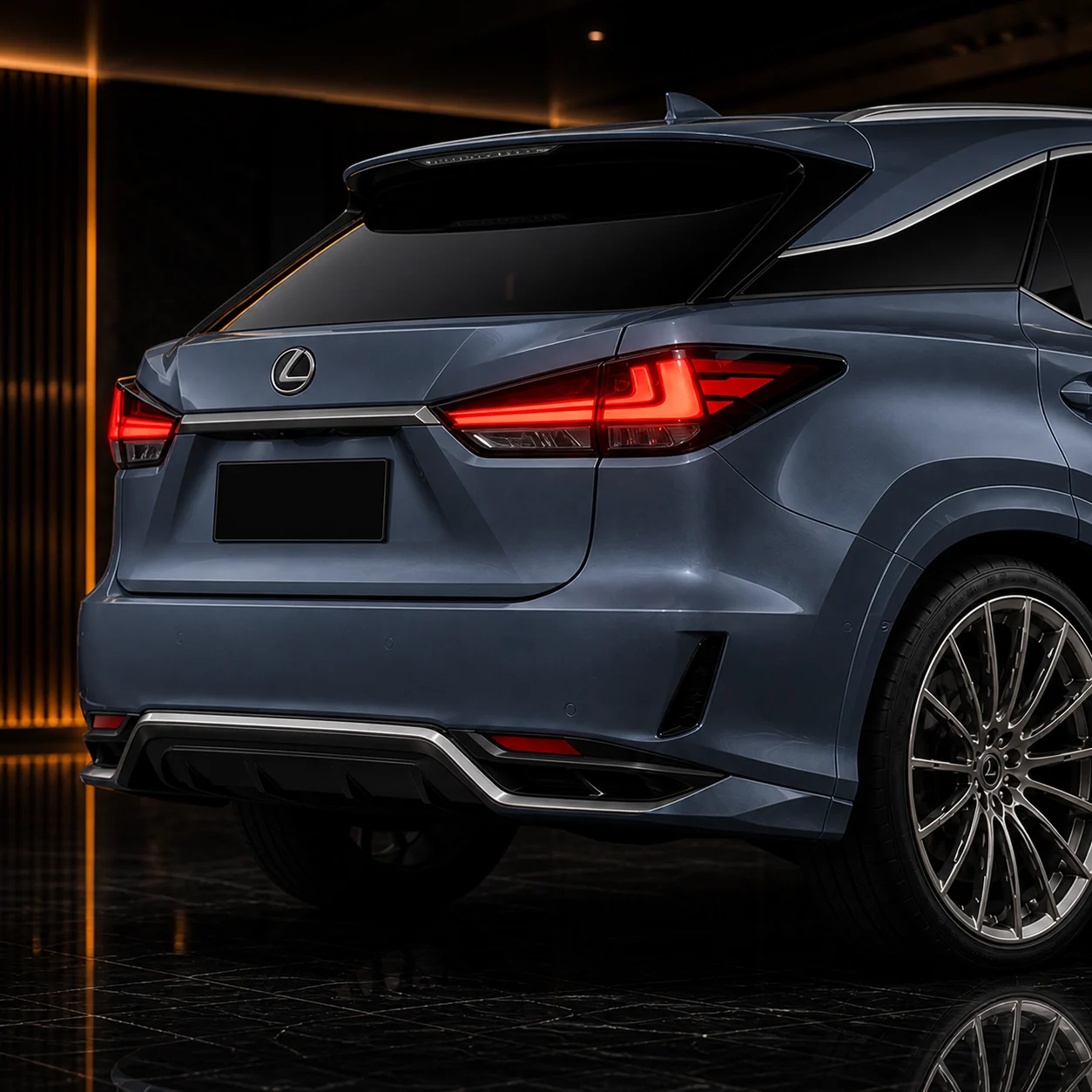 Lexus RX300 rear under, gate and roof spoiler AI concept detail