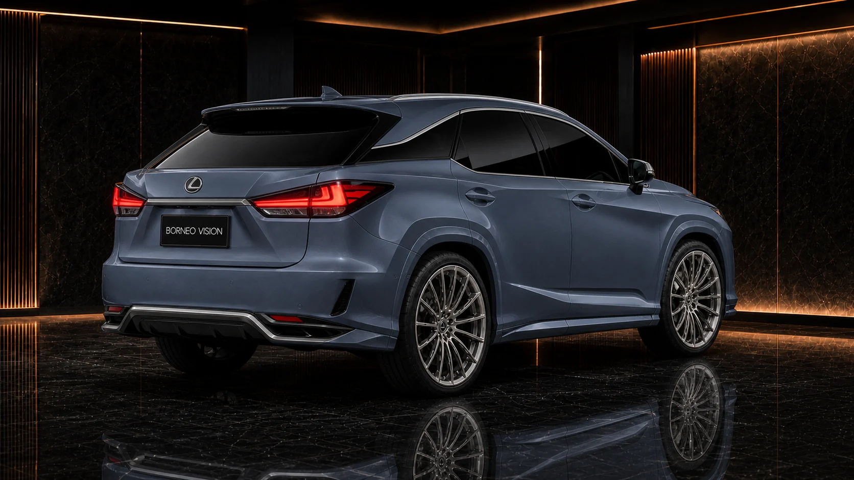 Titanium Blue-Grey Lexus RX300 standard grade 30 mm wide rear AI concept visual