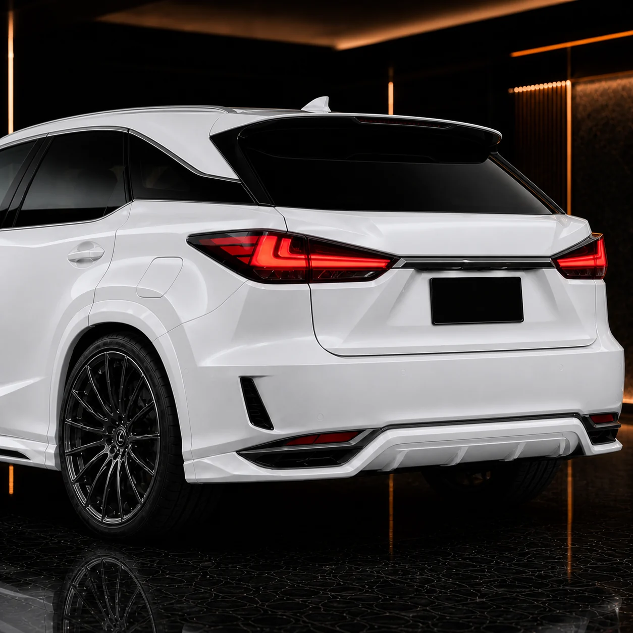 Lexus RX300 rear under, gate spoiler and mild rear arch AI concept detail