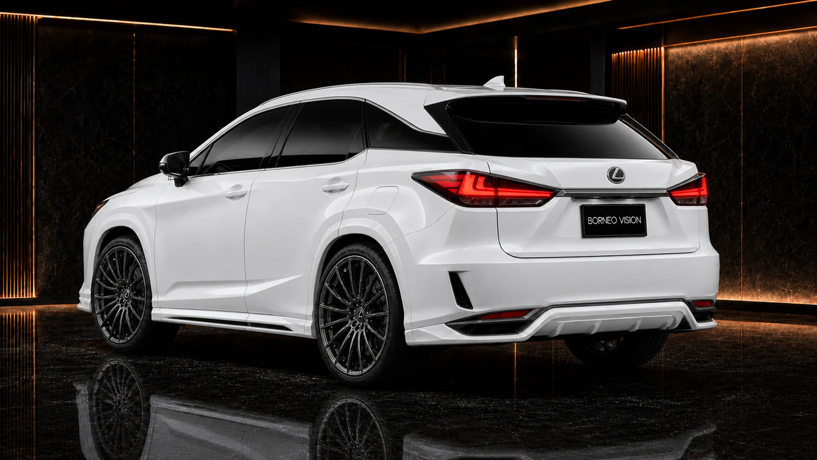 Pearl White Lexus RX300 standard grade mild-arch complete rear AI concept visual