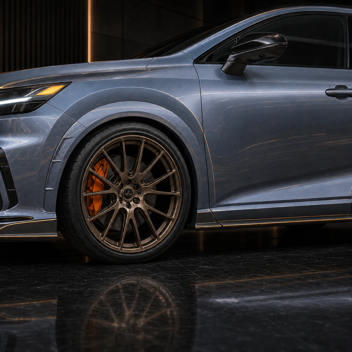 Lexus RX350 F SPORT +10 mm arch and side diffuser AI concept detail