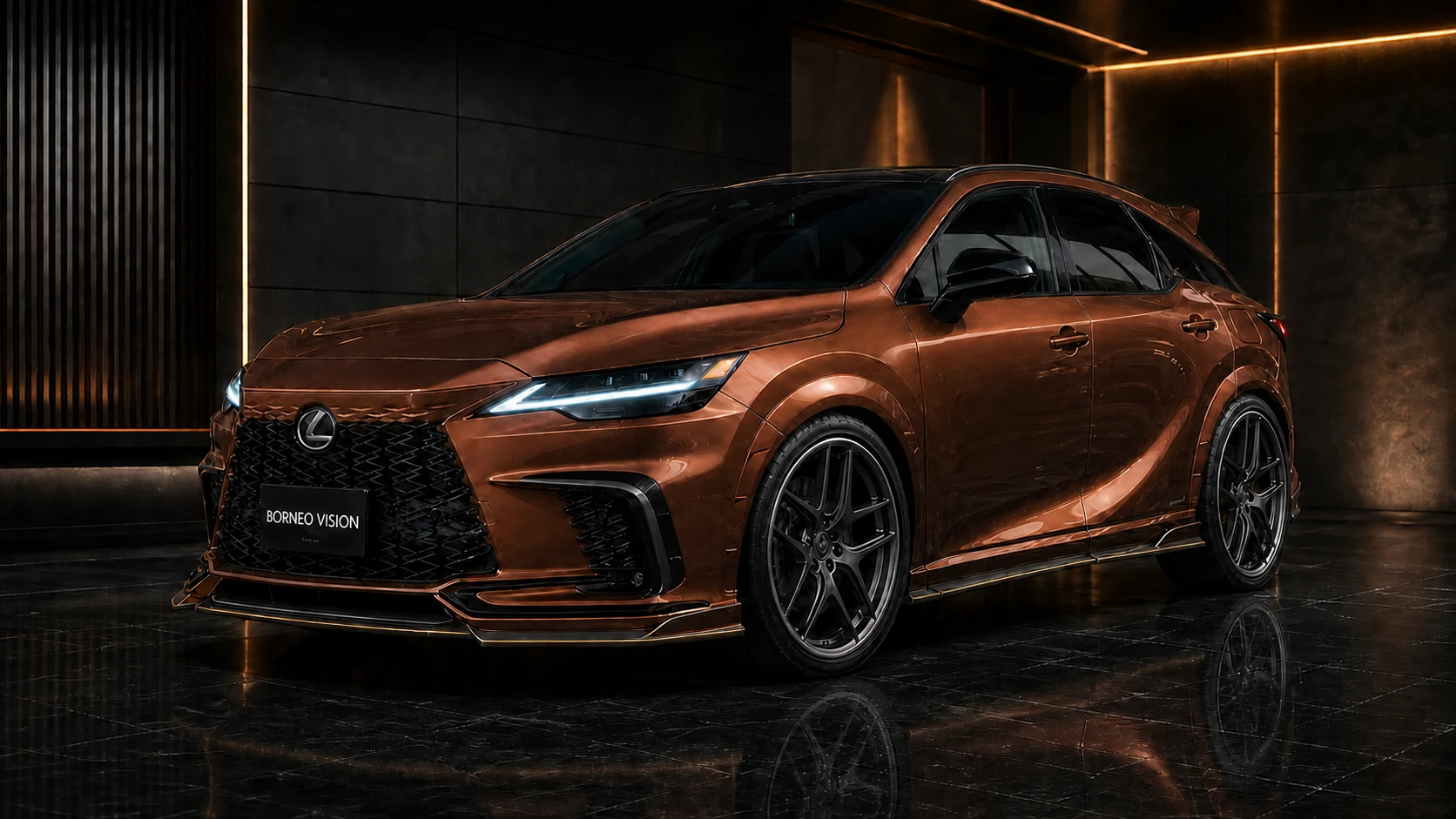 Burnt Copper Lexus RX350 F SPORT Core Aero Complete front AI concept visual