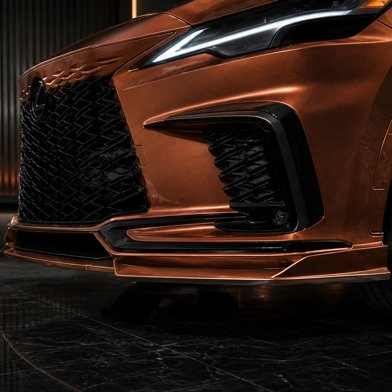 Lexus RX350 F SPORT three-piece front under spoiler AI concept detail