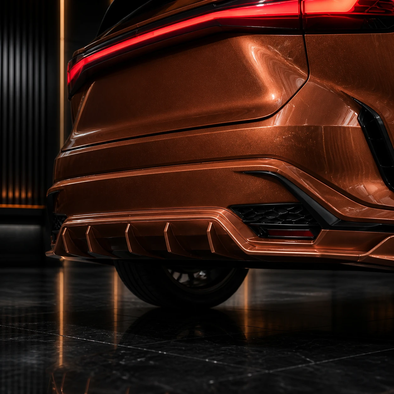 Lexus RX350 F SPORT three-piece rear under diffuser AI concept detail