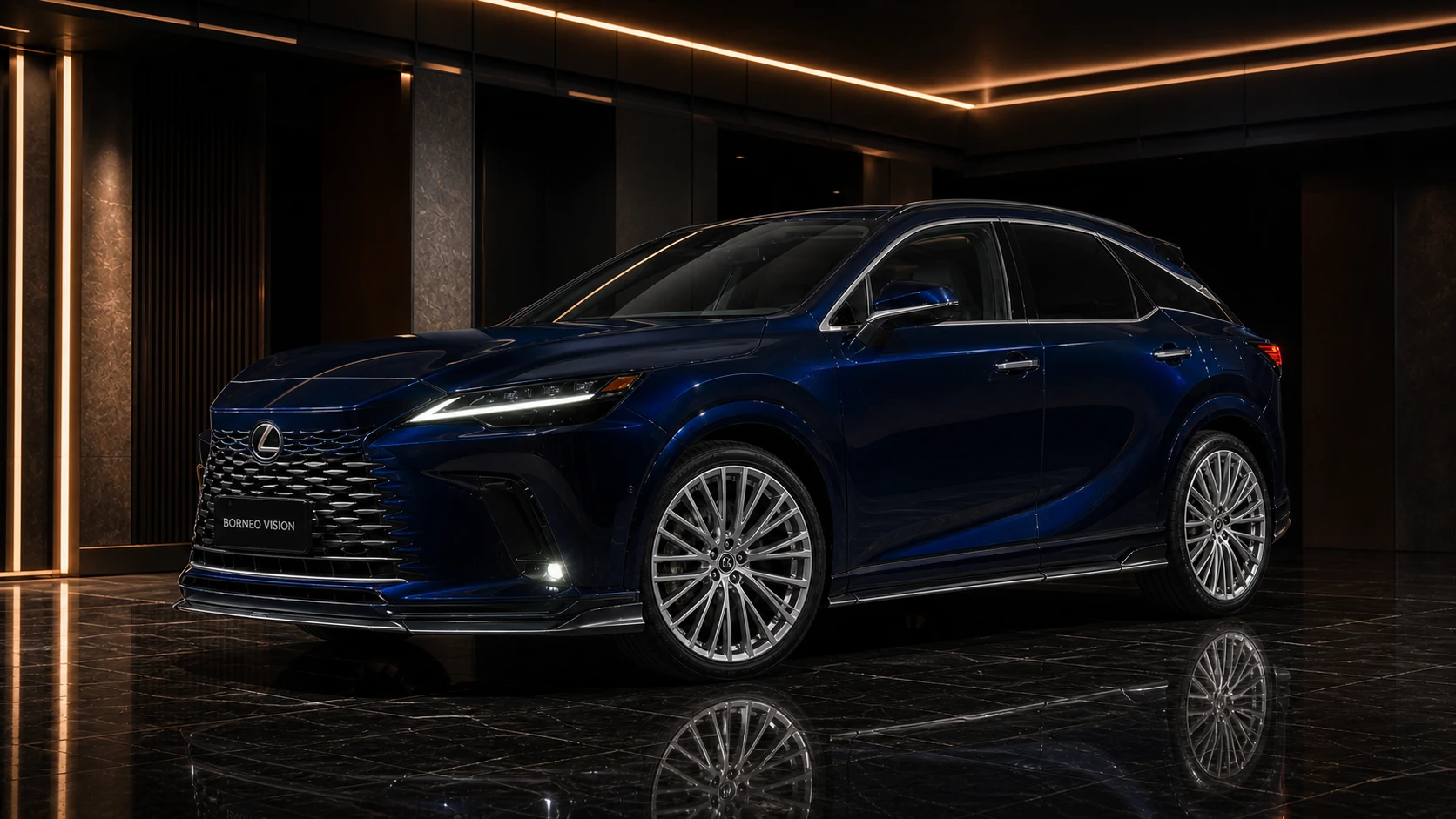 Midnight Sapphire Blue Lexus RX350 Version L Core Aero Complete front AI concept visual