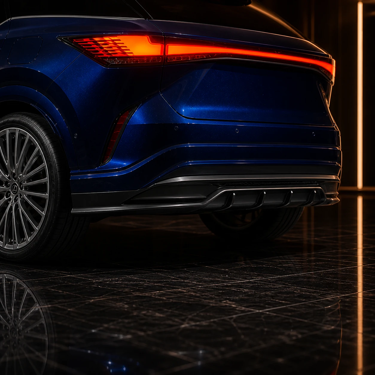 Lexus RX350 Version L concealed-exhaust three-piece rear under diffuser AI concept detail