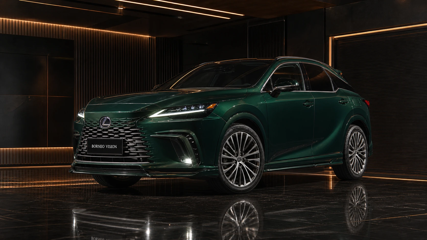 Deep Emerald Lexus RX450h+ Version L Core Aero Complete front AI concept visual