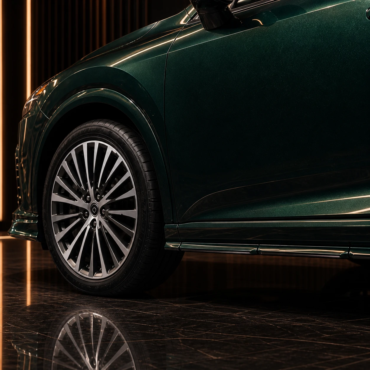 Lexus RX450h+ Version L factory-width wheel arch and side diffuser AI concept detail