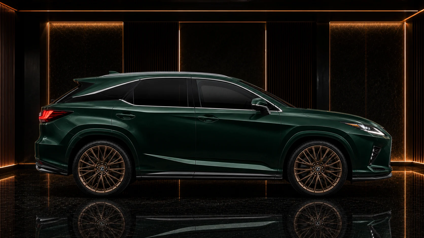 Deep Emerald Lexus RX450h standard grade 30 mm wide side AI concept visual
