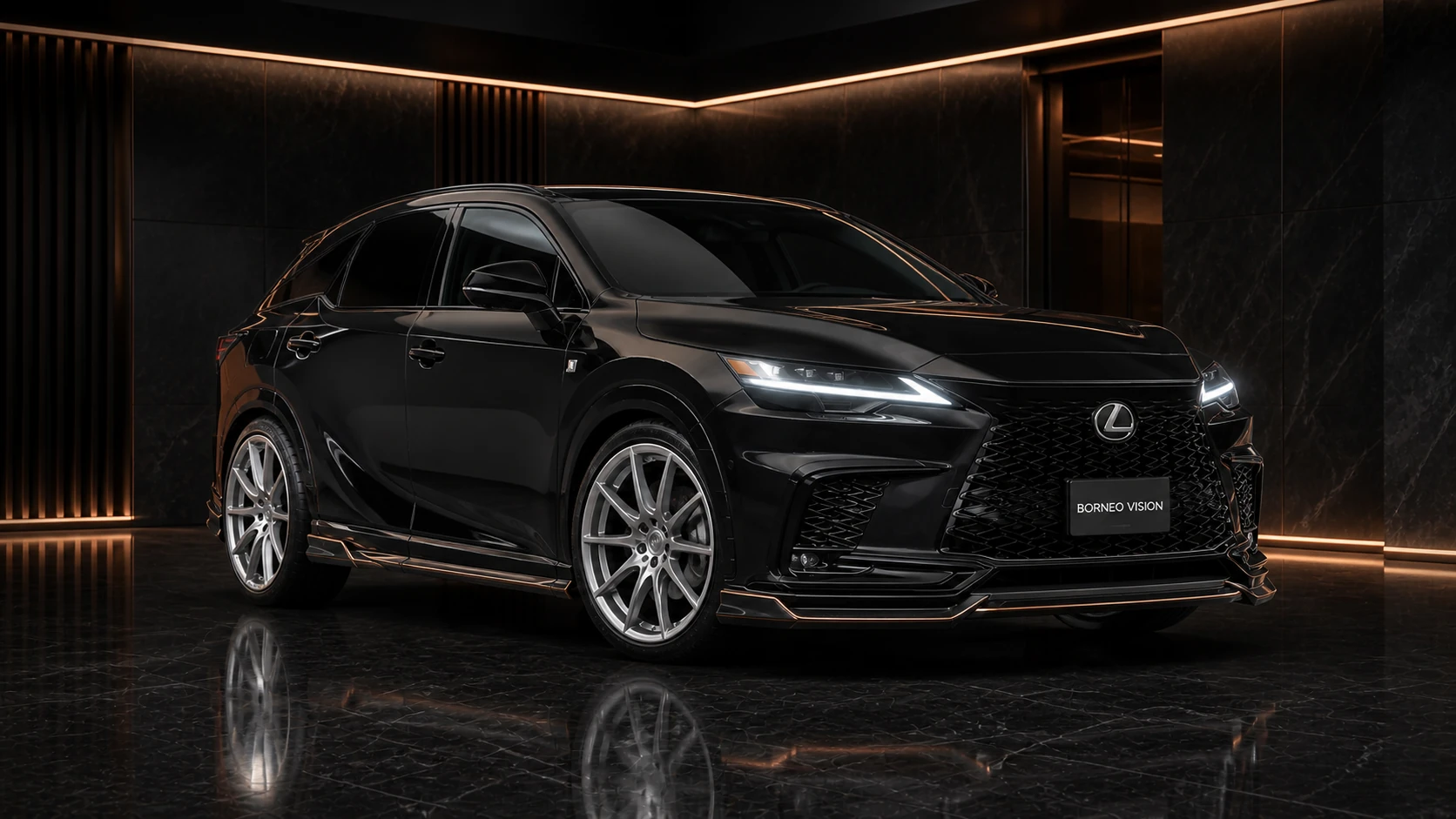 Obsidian Black Lexus RX500h F SPORT Performance Core Aero Complete front AI concept visual