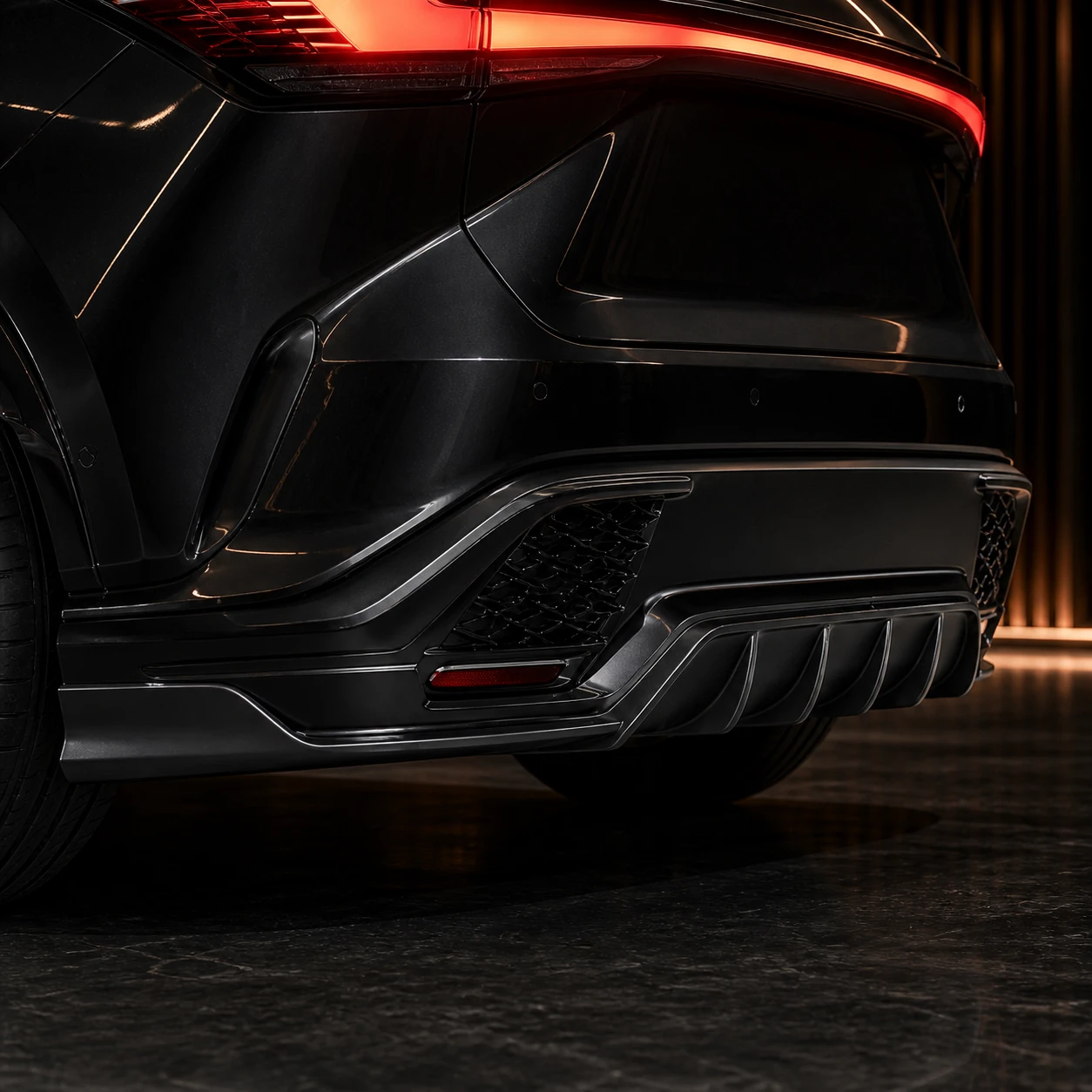 Lexus RX500h F SPORT Performance three-piece rear under diffuser AI concept detail