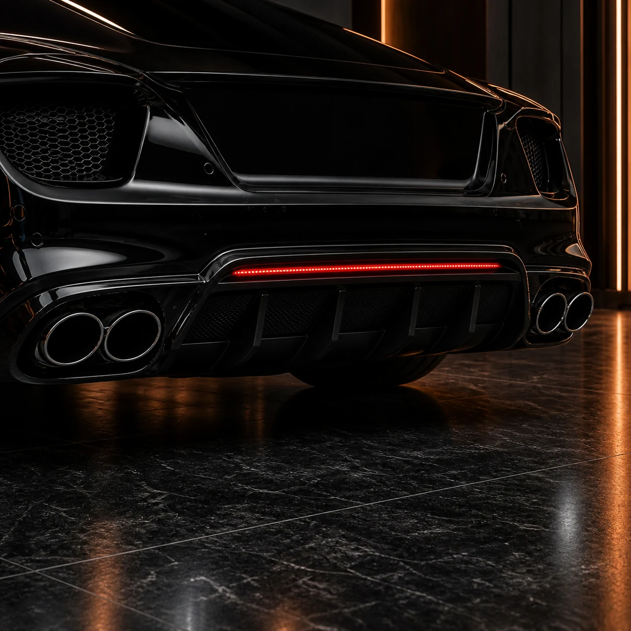 Sport Aero Black Edition Various LED — Porsche Panamera 970 (2009–2014) — rear aero detail