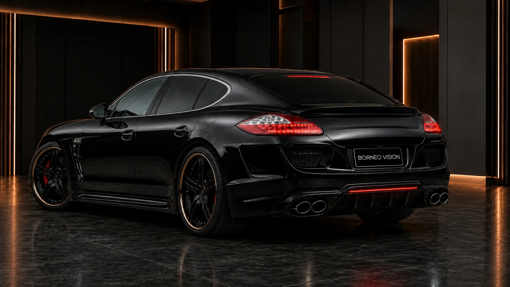Sport Aero Black Edition Various LED — Porsche Panamera 970 (2009–2014) — rear three-quarter
