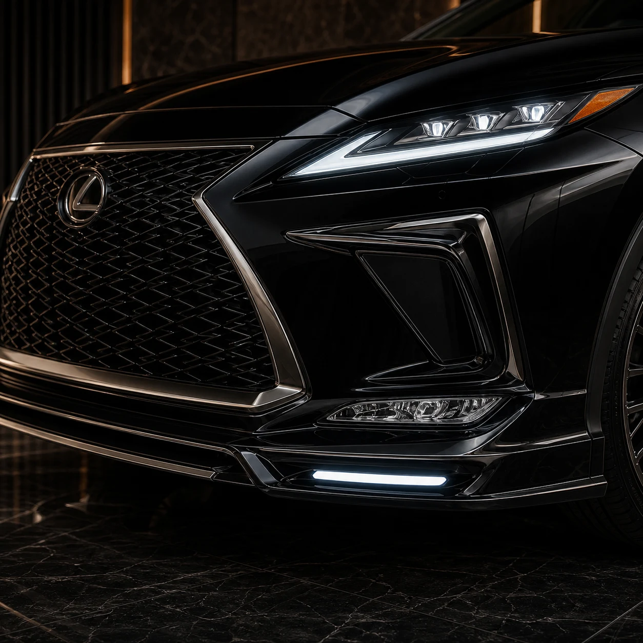 Lexus RX300 F SPORT 2019–2022 Sport Aero design concept — front spoiler and LED detail