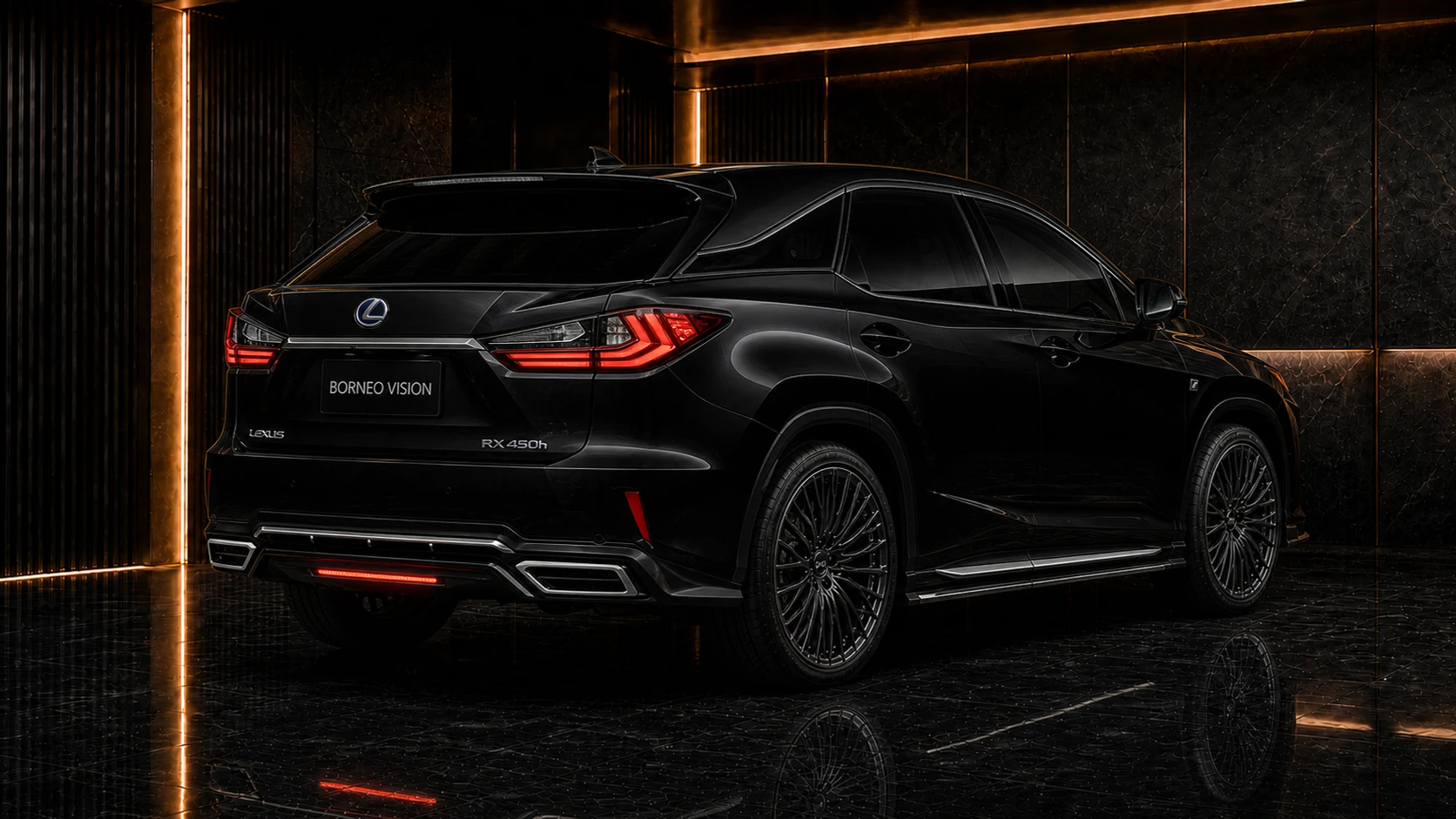 Lexus RX450h F SPORT Sport Aero — rear three-quarter AI concept visual