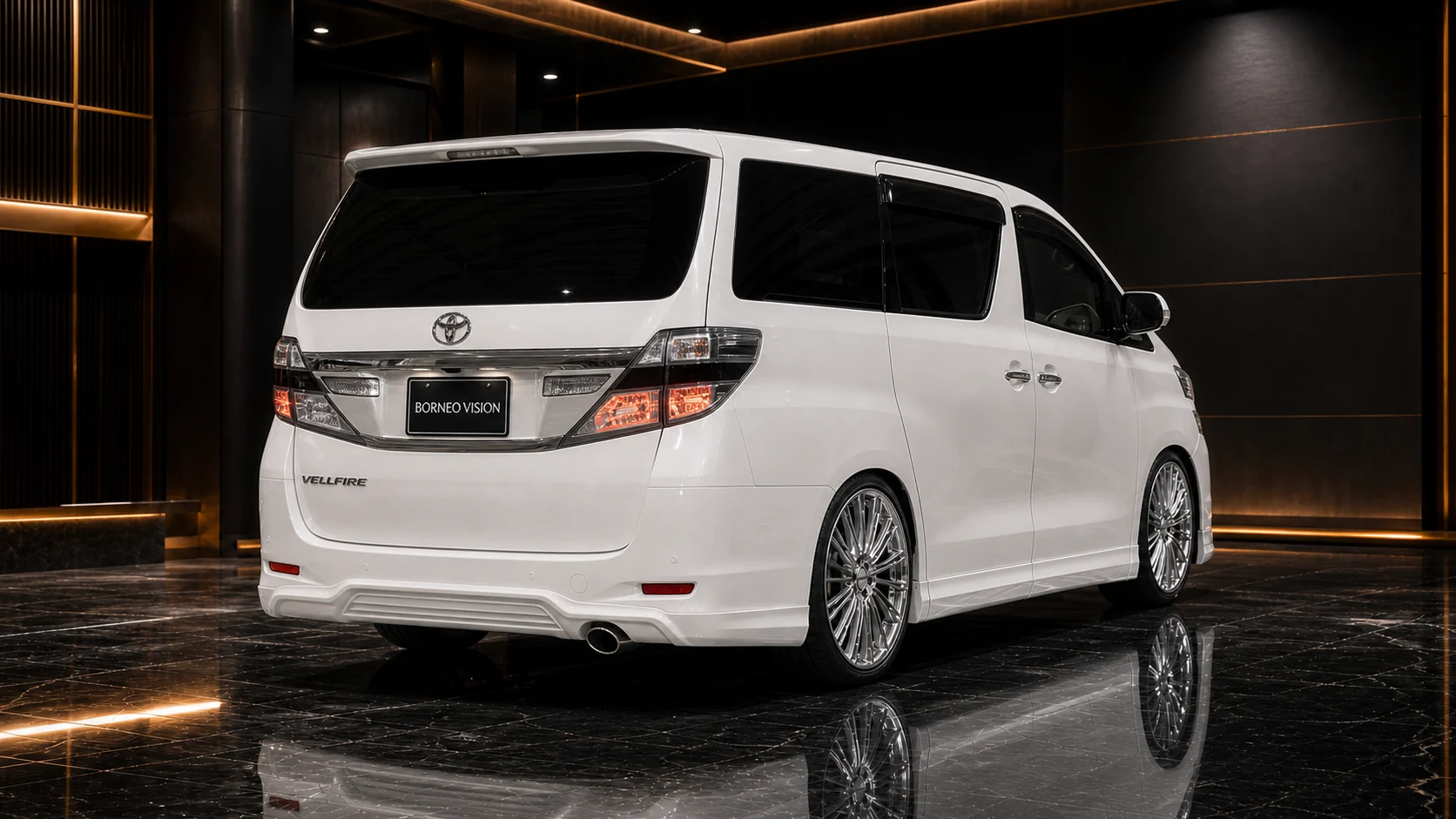 Executive Aero — Toyota Vellfire 20 V/X Pre-Facelift (2008–2011) — rear three-quarter