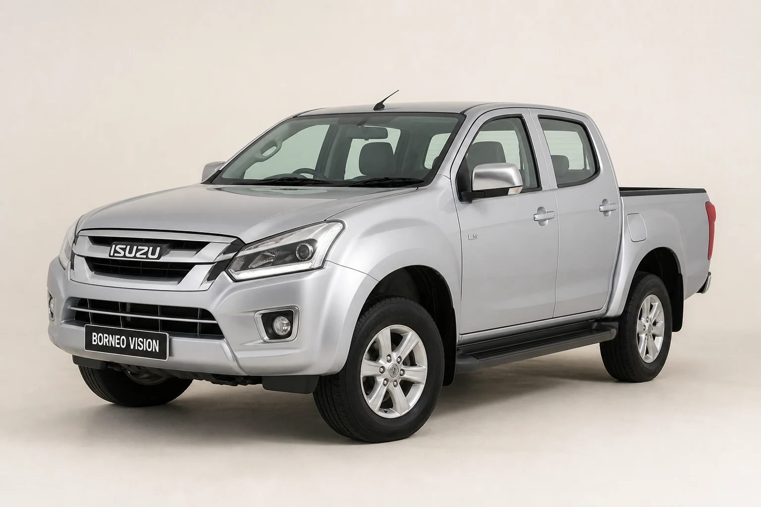 Isuzu D Max Rt50 factory-state AI reference with BORNEO VISION plate